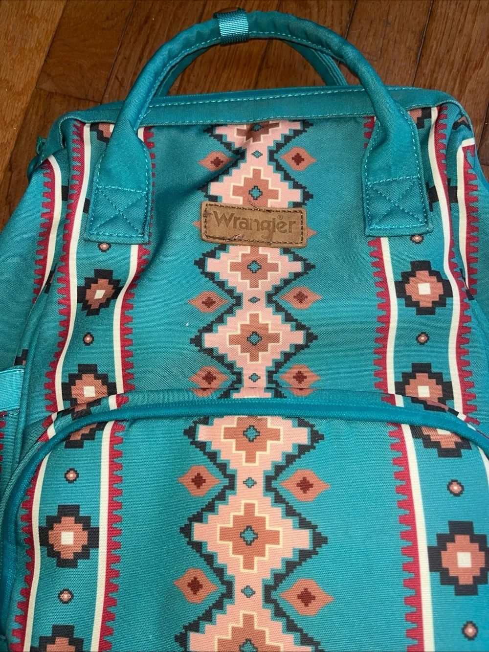 Wrangler Montana West Backpack Baby Bag Turquoise Aztec Southwest Print